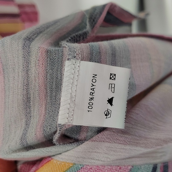 Velzera Striped Collared Shirt Dress Button Down Size Medium Midi Long sleeve - Picture 7 of 9